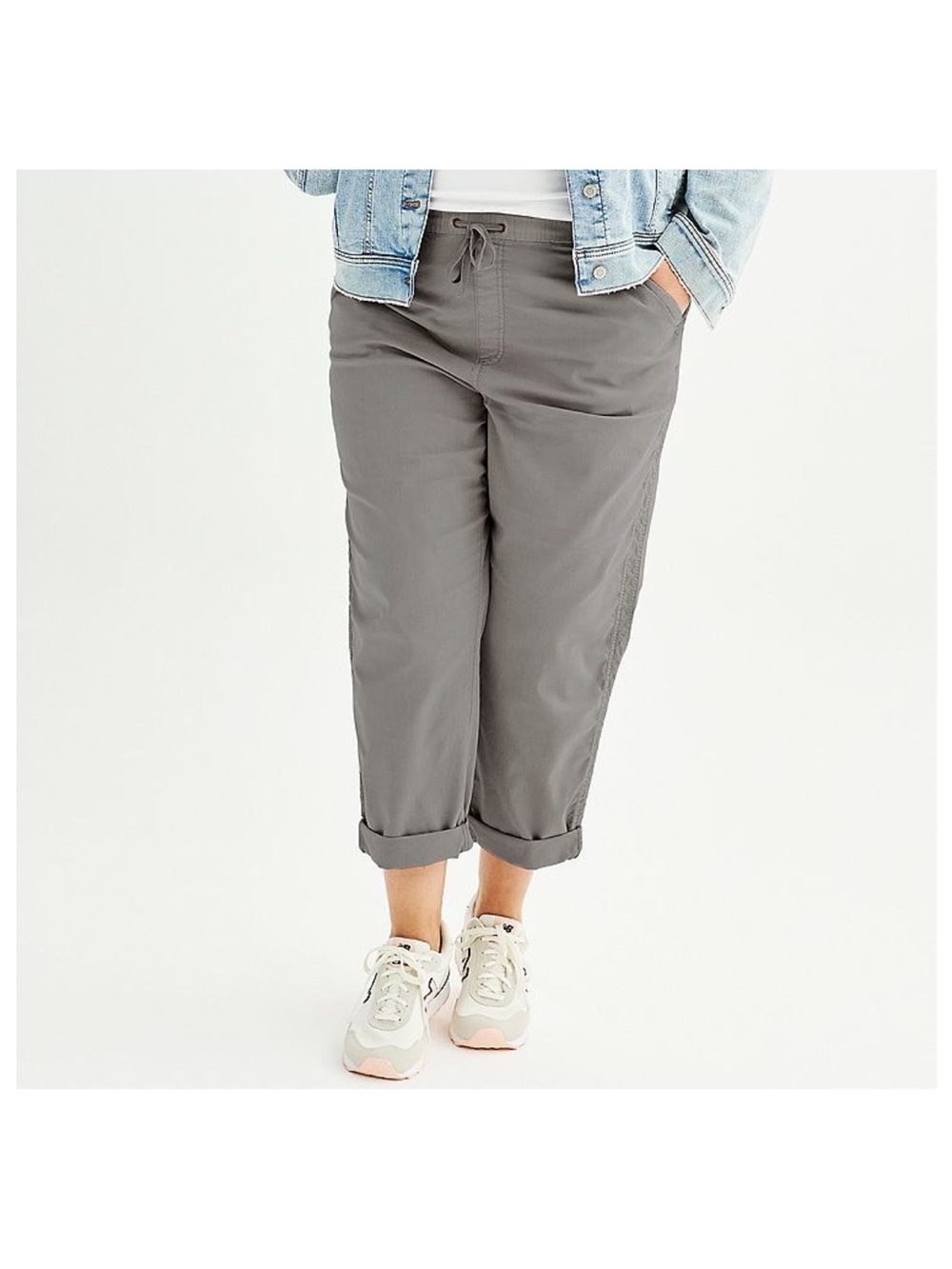 Sonoma Charcoal Drawstring Cropped Capri Pants